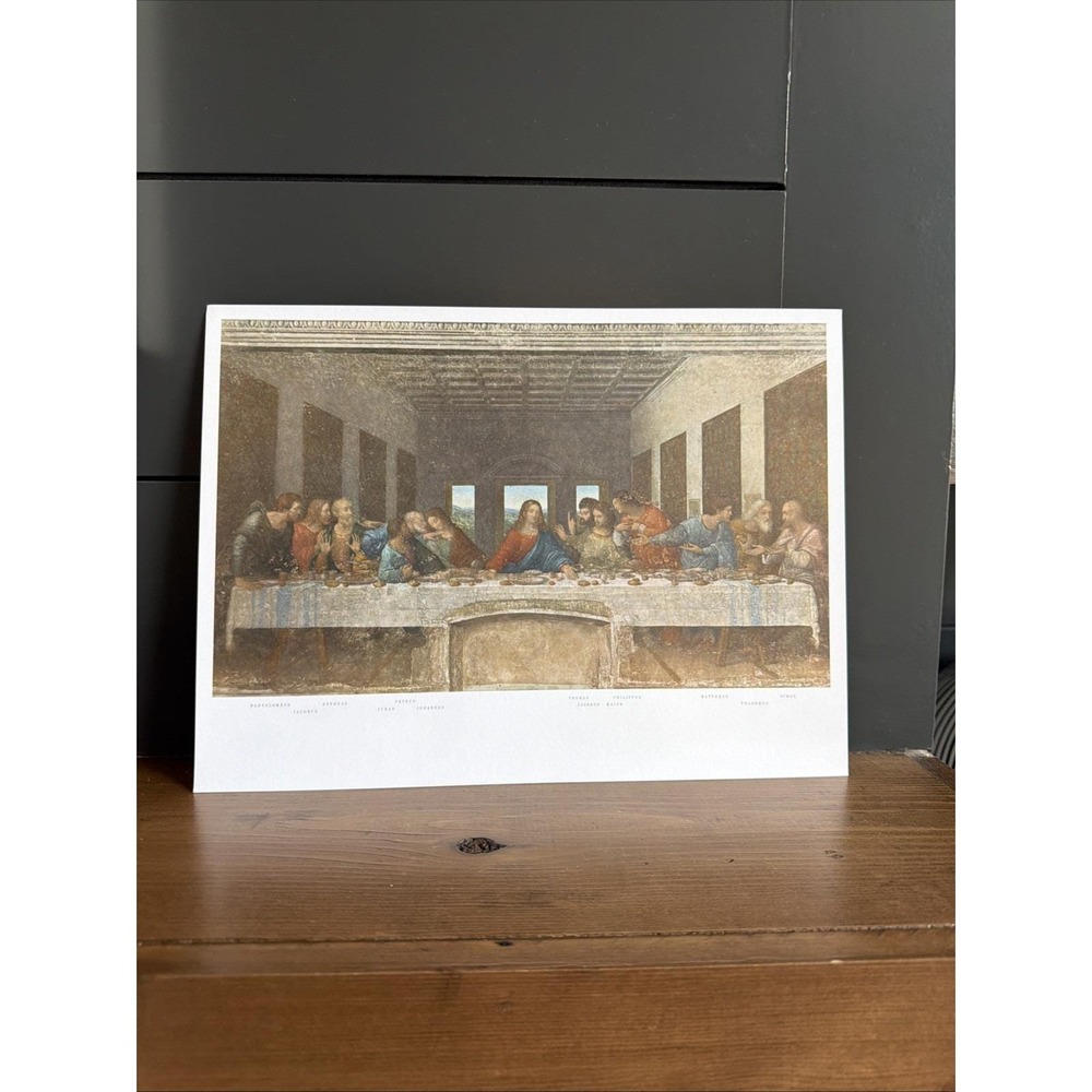 Vintage Leonardo da Vinci Last Supper Print Roberto Hoesch Milano Italy 9.5x12"